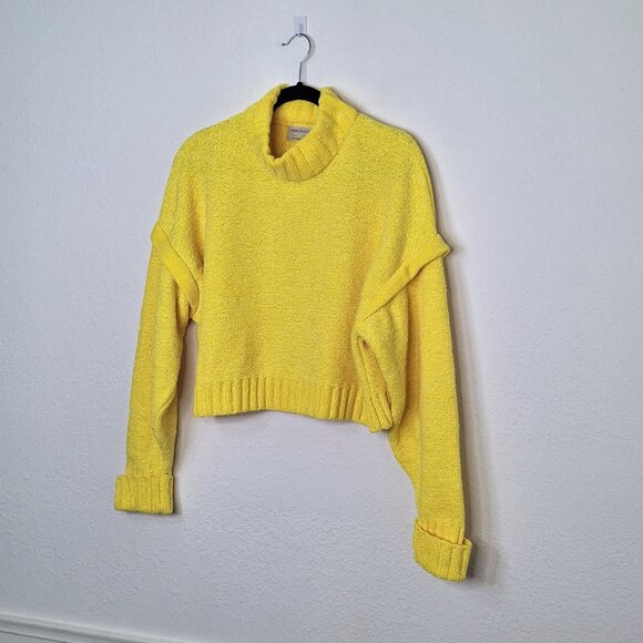 Urban Outfitters Turtleneck Sweater Sz L Crop Chenille Boho Colorful Preppy - Picture 2 of 12